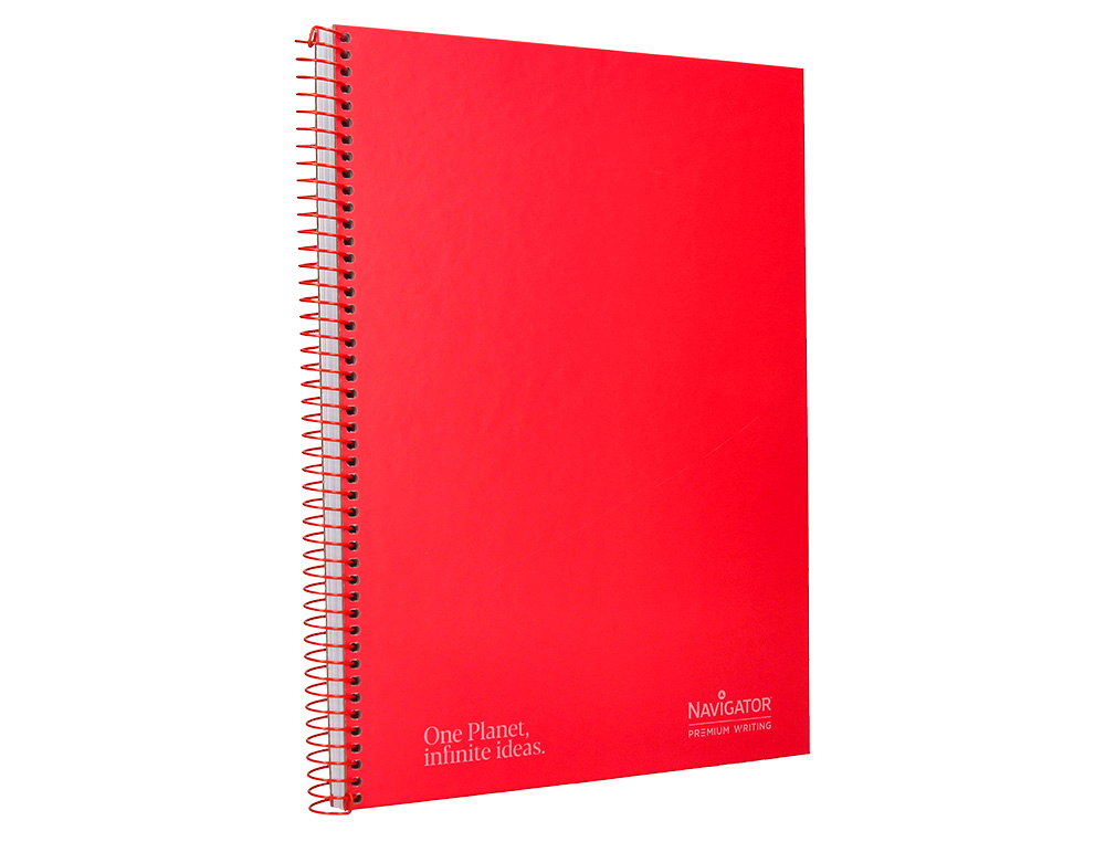 CUADERNO ESPIRAL NAVIGATOR A4 MICRO TAPA FORRADA 80H 80GR HORIZONTAL 1 BANDA COLOR ROJO