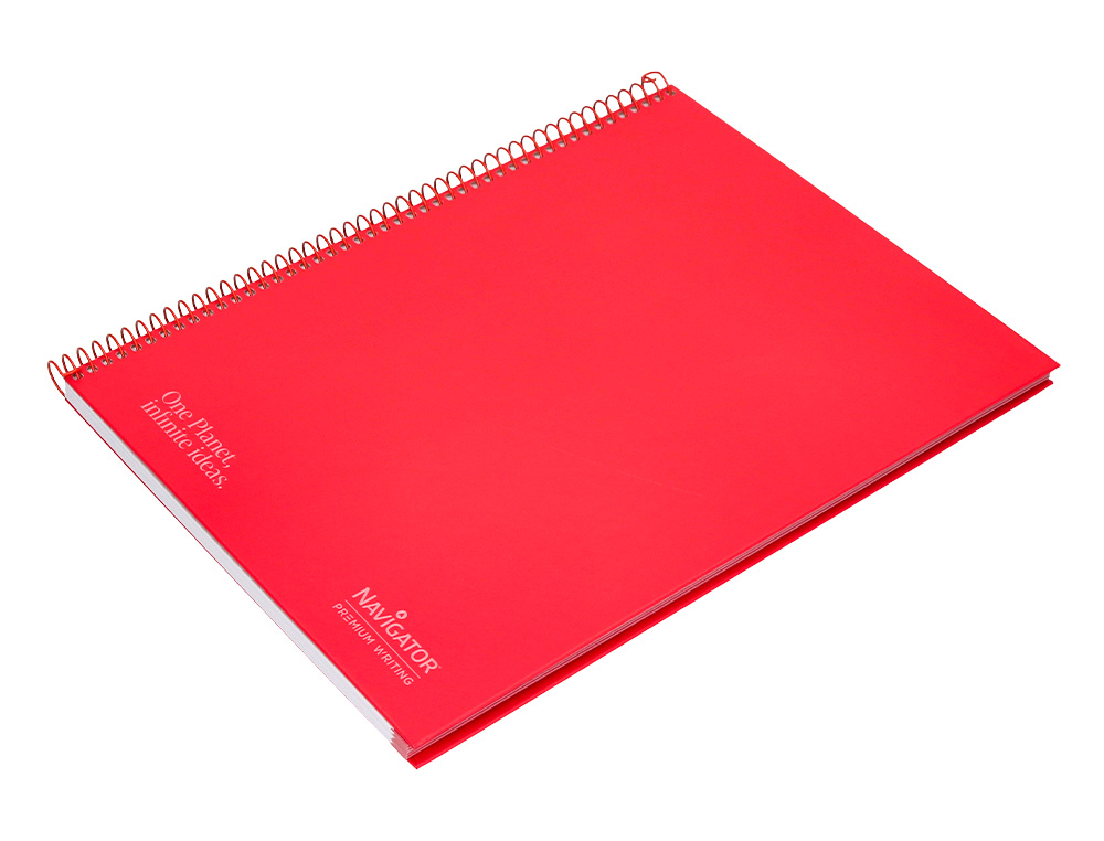 CUADERNO ESPIRAL NAVIGATOR A4 MICRO TAPA FORRADA 80H 80GR HORIZONTAL 1 BANDA COLOR ROJO