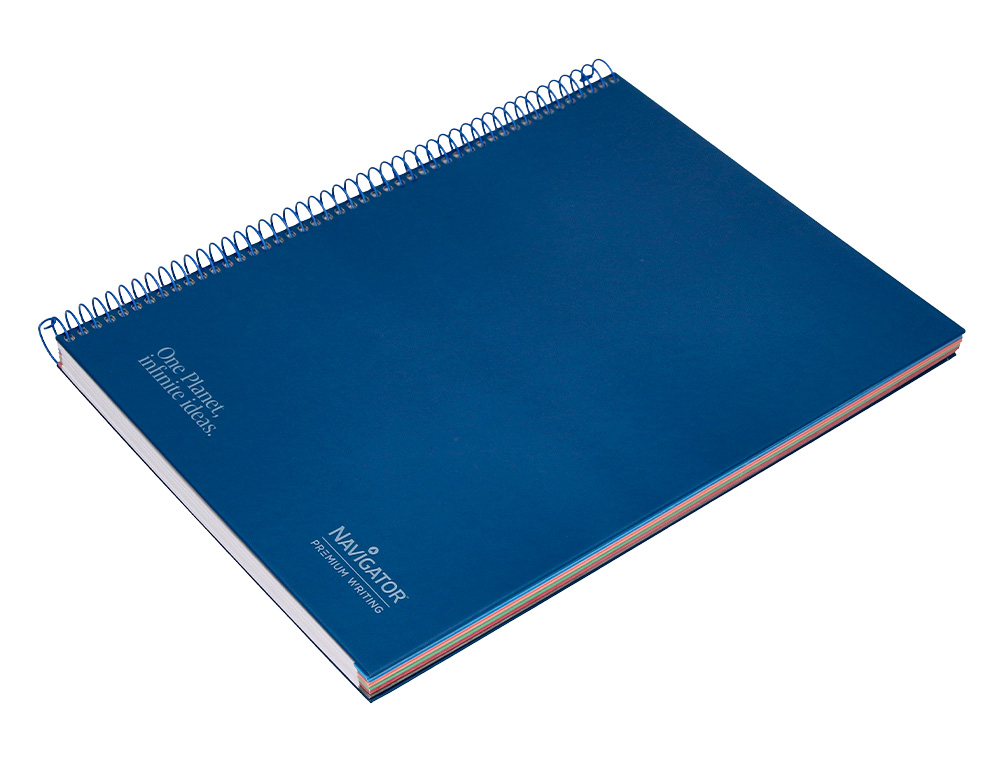 CUADERNO ESPIRAL NAVIGATOR A4 MICRO TAPA FORRADA 120H 80GR CUADRO 5MM 5 BANDAS 4 TALADROS COLOR AZUL MARINO