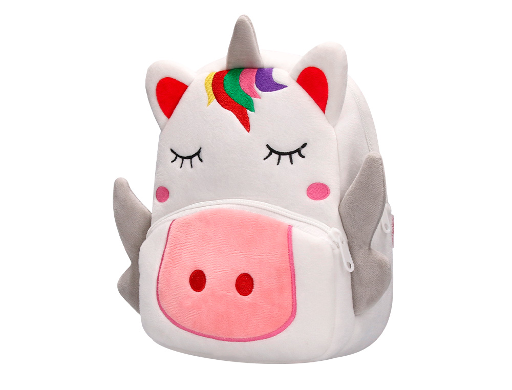 CARTERA PREESCOLAR LIDERPAPEL MOCHILA INFANTIL PELUCHE UNICORNIO 260X100X240 MM