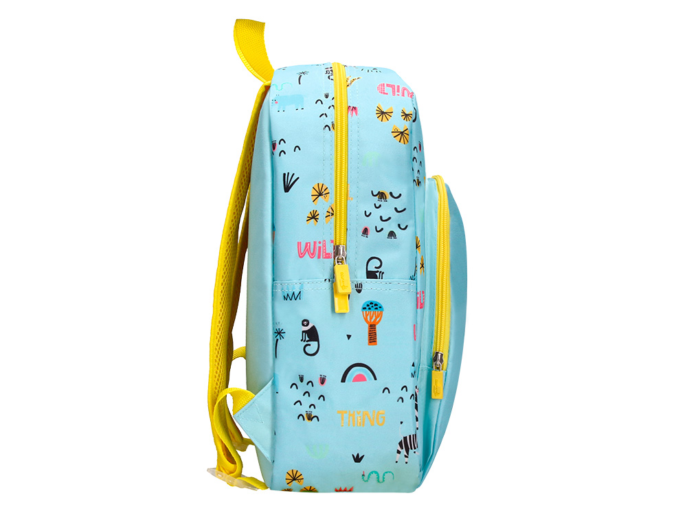 CARTERA ESCOLAR LIDERPAPEL MOC HILA INFANTIL SAFARI DISEO LEON AZUL 330X100X250 MM