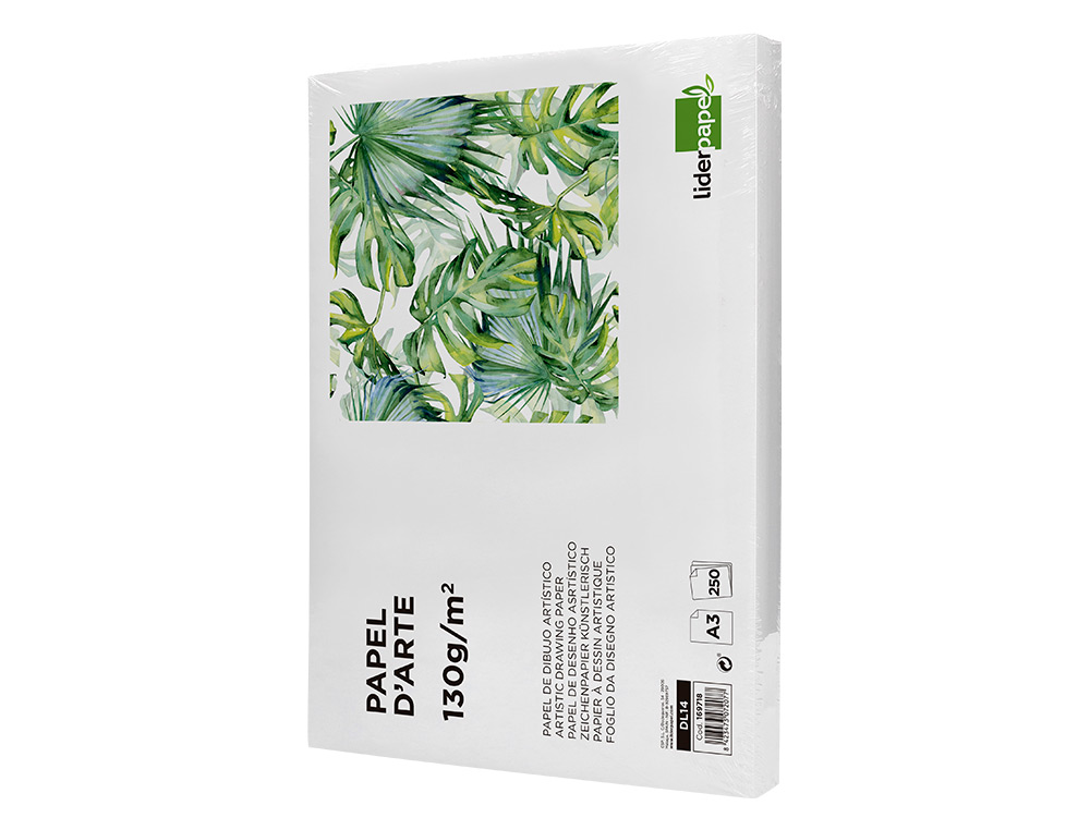 PAPEL DIBUJO LIDERPAPEL 297X420 MM 130 GR SIN RECUADRO DIN A3 HOJA