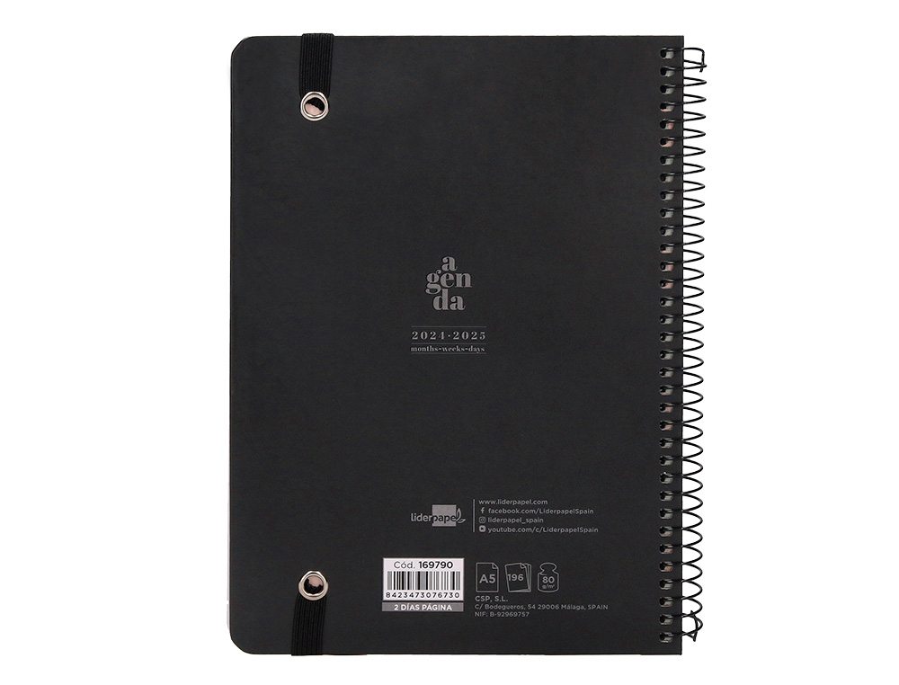 AGENDA ESCOLAR LIDERPAPEL AO 24 - 25 CURSO CLASSIC NEGRO 2 DAS PGINA A5