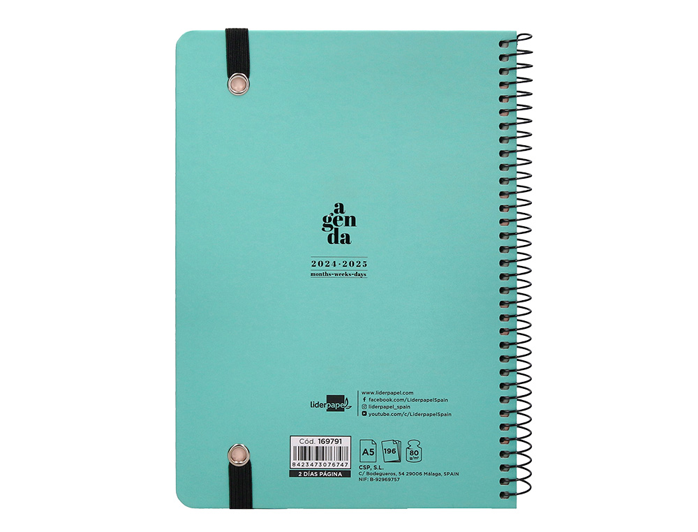 AGENDA ESCOLAR LIDERPAPEL AO 24 - 25 CURSO CLASSIC MENTA 2 DAS PGINA A5