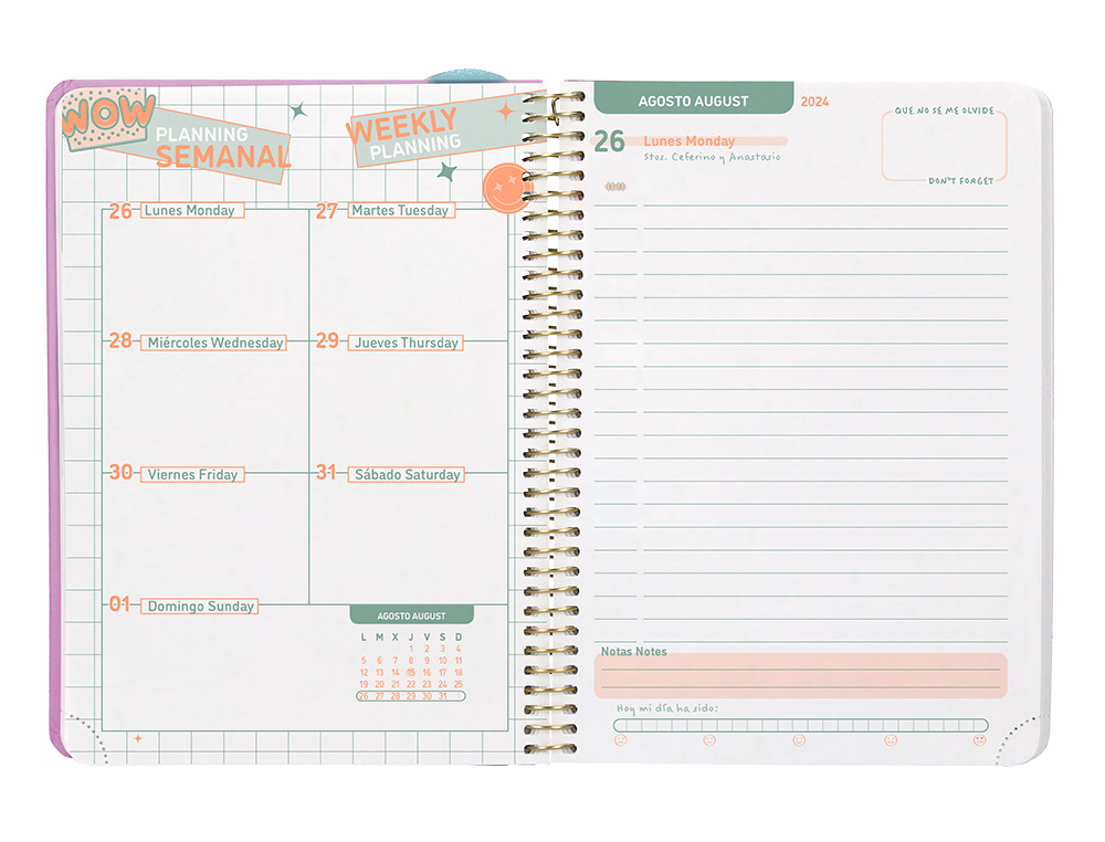 AGENDA ESCOLAR LIDERPAPEL AO 24 - 25 CURSO CLASSIC LINES ROSA DA PGINA A5