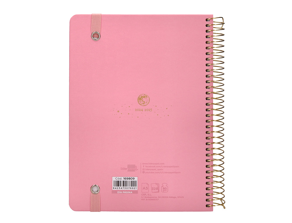 AGENDA ESCOLAR LIDERPAPEL AO 24 - 25 CURSO CLASSIC LINES ROSA DA PGINA A5