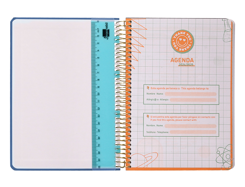 AGENDA ESCOLAR LIDERPAPEL AO 24 - 25 CURSO CLASSIC LINES AZUL DA PGINA A5