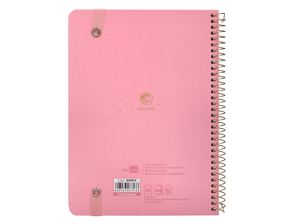 AGENDA ESCOLAR LIDERPAPEL AO 24 - 25 CURSO CLASSIC LINES ROSA 2 DAS PGINA A5