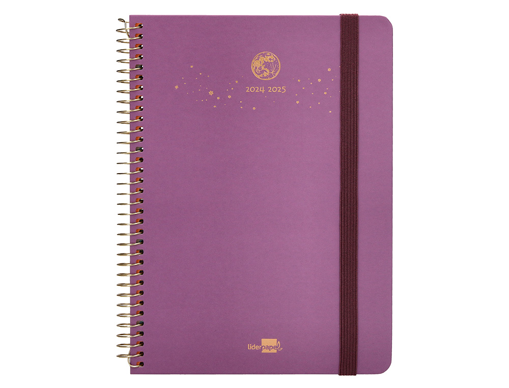 AGENDA ESCOLAR LIDERPAPEL AO 24 - 25 CURSO CLASSIC LINES MORADO SEMANA VISTA A5