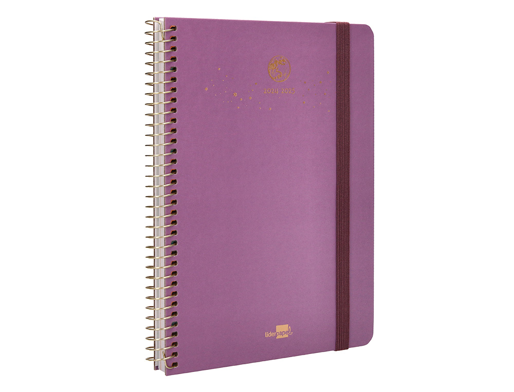 AGENDA ESCOLAR LIDERPAPEL AO 24 - 25 CURSO CLASSIC LINES MORADO SEMANA VISTA A5