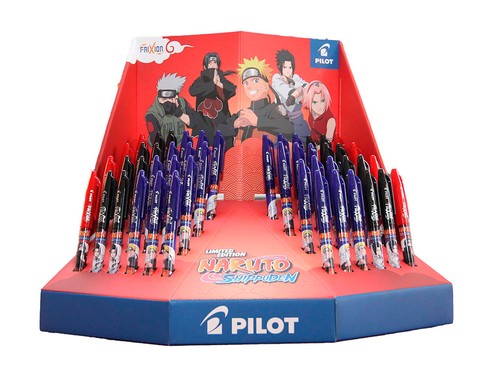 BOLIGRAFO PILOT FRIXION BORRABLE NARUTO EDICION LIMITADA EXPOSITOR DE 48 UNIDADES COLORES SURTIDOS