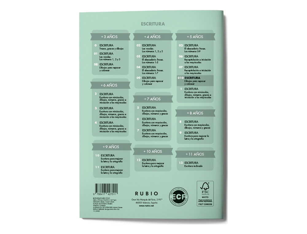 CUADERNO RUBIO CALIGRAFIA N 010