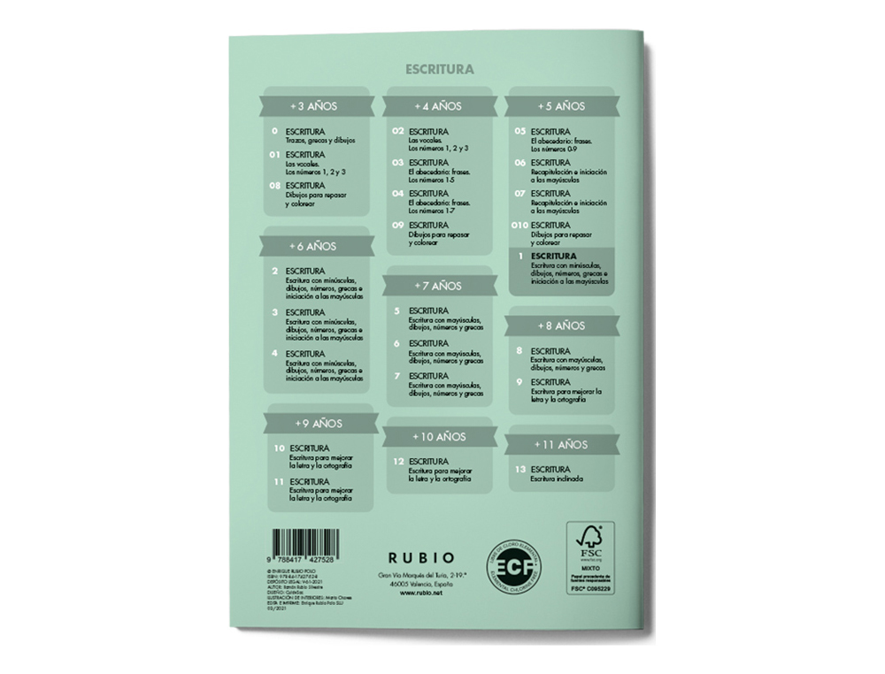 CUADERNO RUBIO CALIGRAFIA N 1