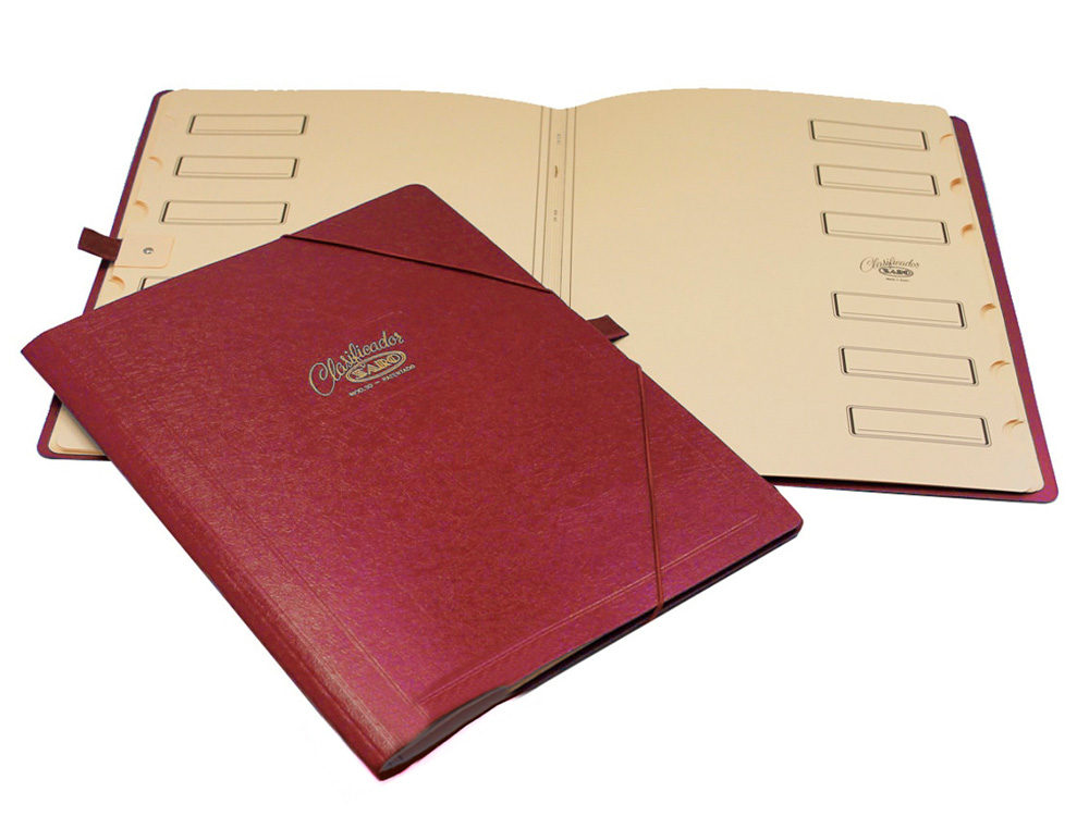 CARPETA CLASIFICADOR CARTON COMPACTO SARO FOLIO ROJA -12 DEPARTAMENTOS