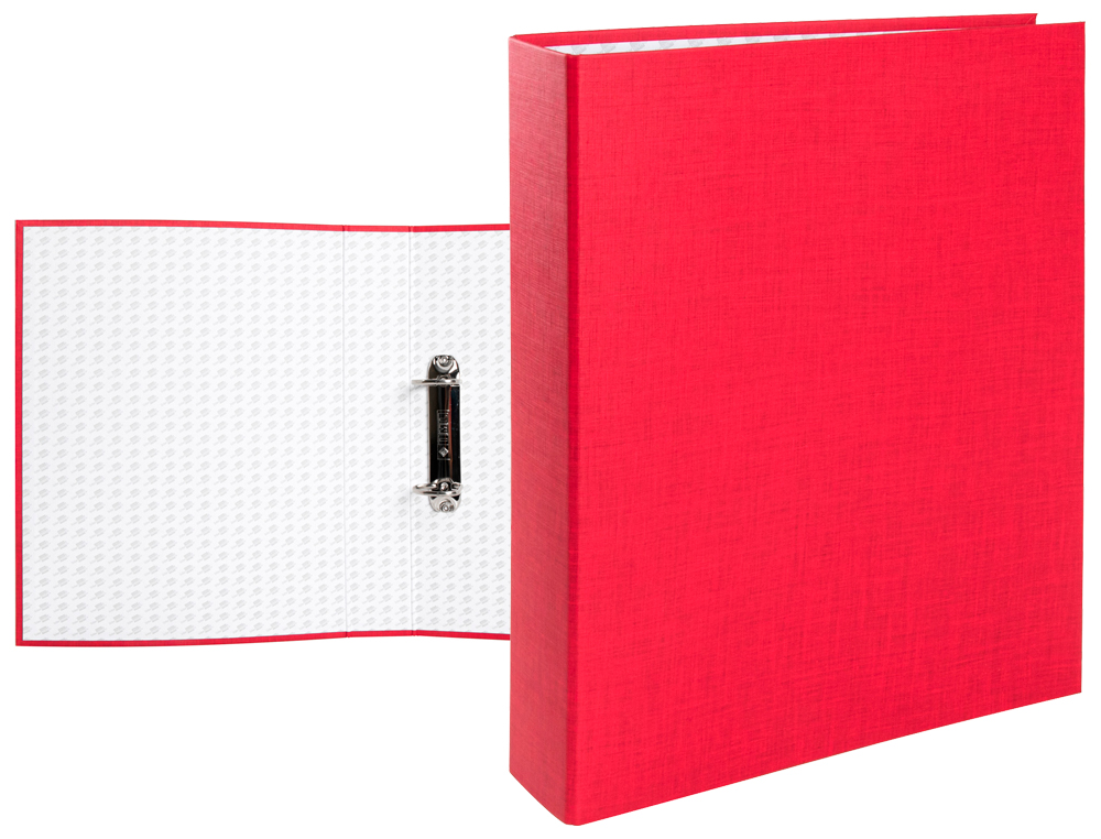 CARPETA DE 2 ANILLAS 40MM MIXTAS LIDERPAPEL FOLIO CARTON FORRADO PAPER COAT PLASTICO ROJA