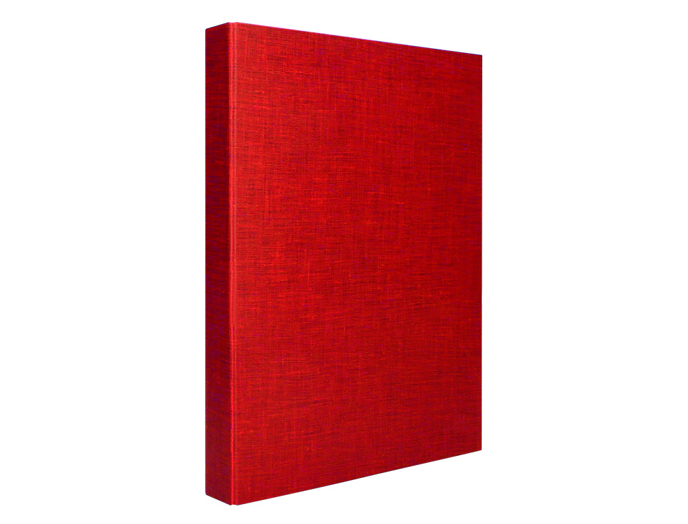 CARPETA DE 4 ANILLAS 40MM MIXTAS LIDERPAPEL FOLIO CARTON FORRADO PAPER COAT ROJA