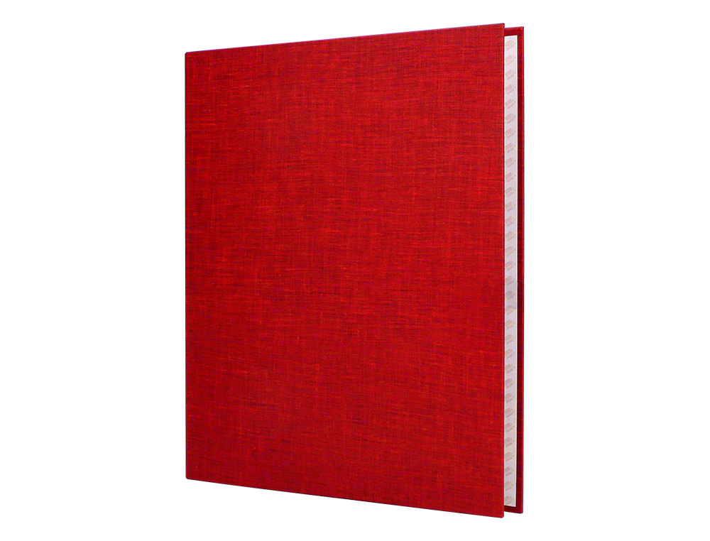 CARPETA DE 4 ANILLAS 40MM MIXTAS LIDERPAPEL FOLIO CARTON FORRADO PAPER COAT ROJA