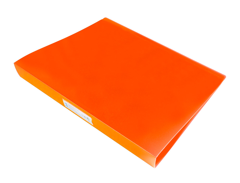 CARPETA LIDERPAPEL 4 ANILLAS 25 MM MIXTAS 43431 POLIPROPILENO DIN A4 NARANJA SERIE FROSTY