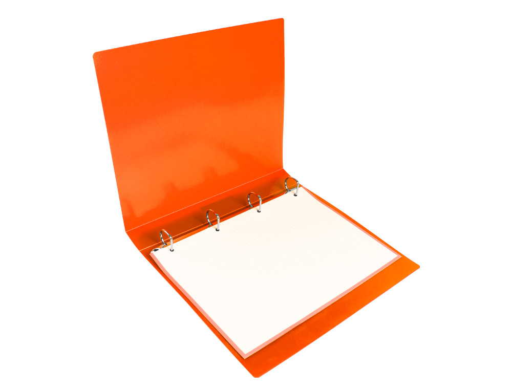 CARPETA LIDERPAPEL 4 ANILLAS 25 MM MIXTAS 43431 POLIPROPILENO DIN A4 NARANJA SERIE FROSTY