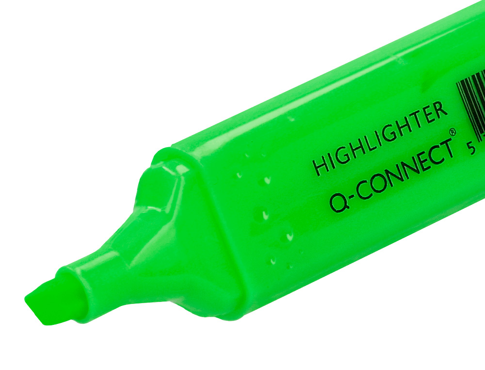 ROTULADOR Q-CONNECT FLUORESCENTE VERDE PUNTA BISELADA