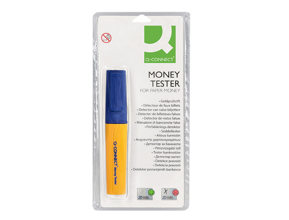 ROTULADOR Q-CONNECT MONEY TESTER DETECTOR DE BILLETES FALSOS