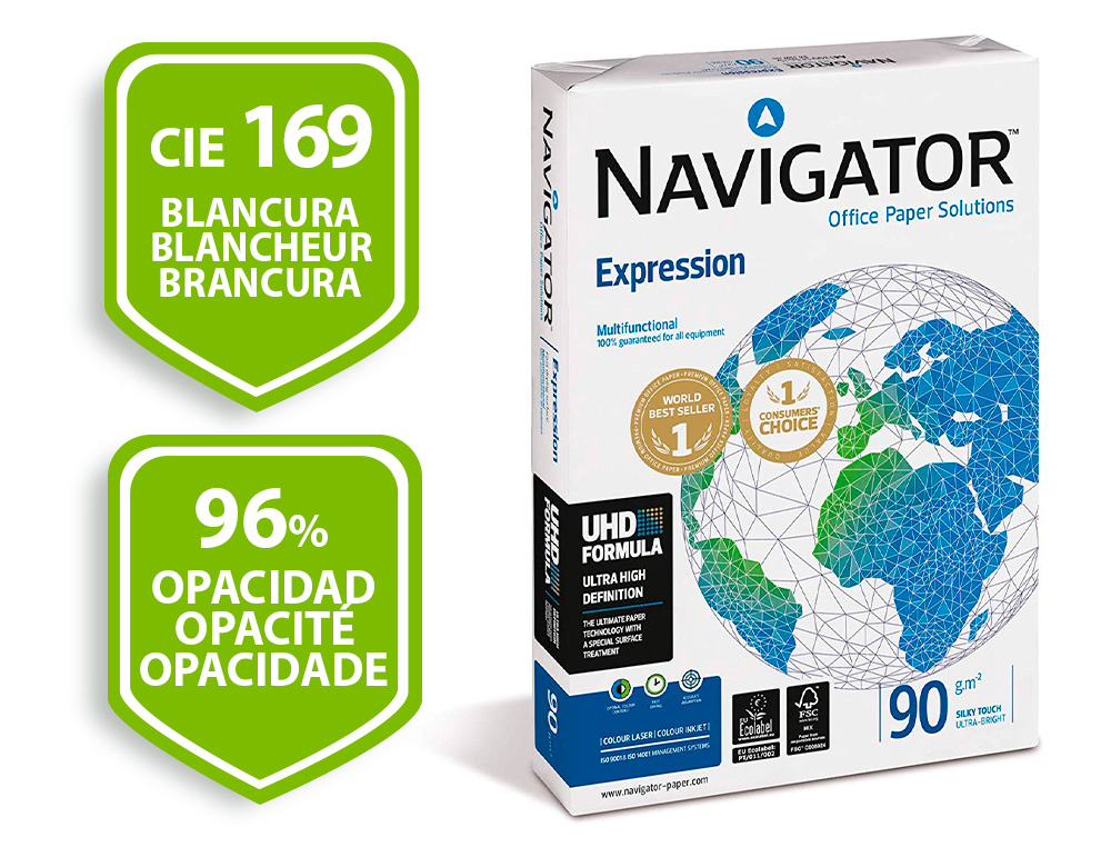 PAPEL FOTOCOPIADORA NAVIGATOR DIN A3 90 GRAMOS PAPEL MULTIUSO INK-JET Y LASER PAQUETE DE 500 HOJAS