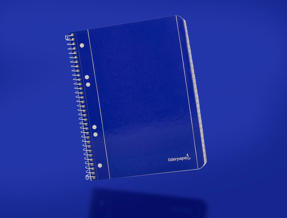 CUADERNO ESPIRAL LIDERPAPEL A5 MICRO SERIE AZUL TAPA BLANDA 80H 75 GR HORIZONTAL 6 TALADROS AZUL