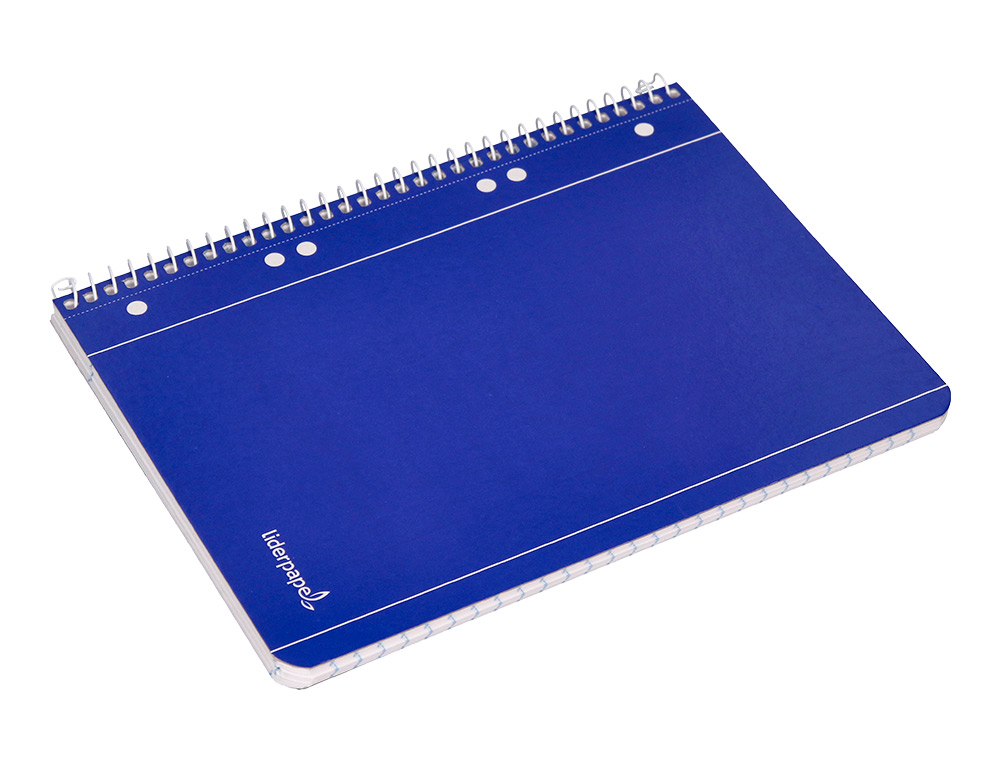 CUADERNO ESPIRAL LIDERPAPEL A5 MICRO SERIE AZUL TAPA BLANDA 80H 75 GR HORIZONTAL 6 TALADROS AZUL