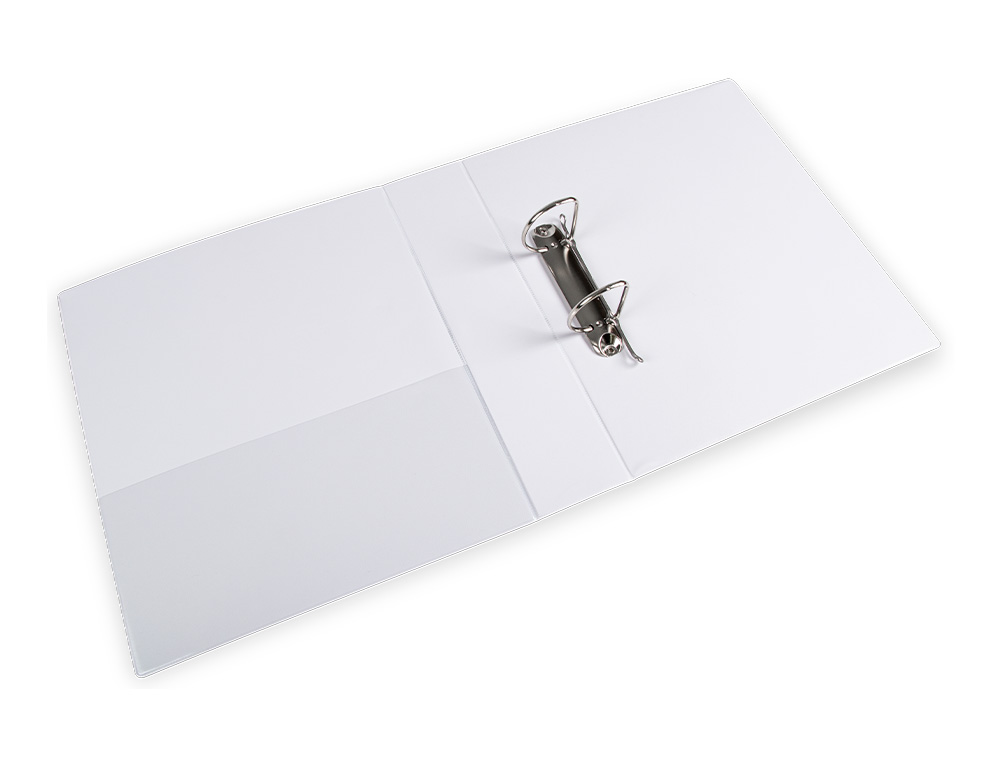 CARPETA CANGURO 2 ANILLAS MIXTAS 55MM LIDERPAPEL A4 PLASTICO BLANCA