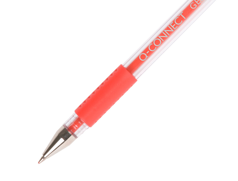 BOLIGRAFO Q-CONNECT TINTA GEL ROJO 0,7 MM SUJECION DE CAUCHO