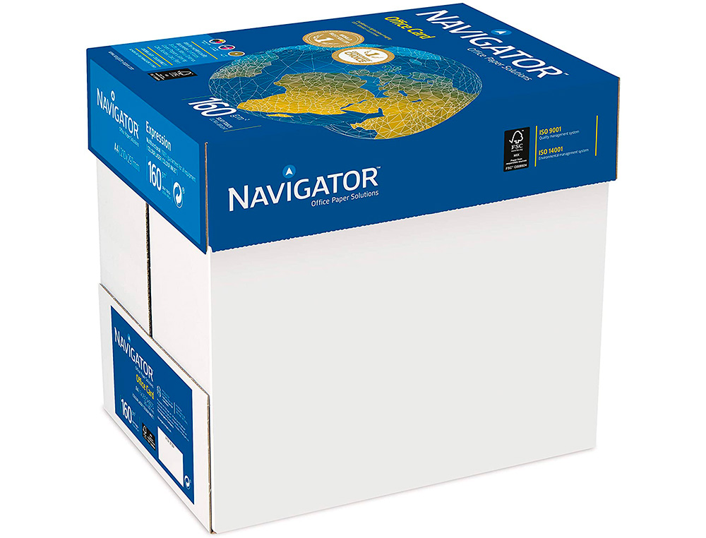 PAPEL FOTOCOPIADORA NAVIGATOR DIN A4 160 GRAMOS PAPEL MULTIUSO INK-JET Y LASER PAQUETE DE 250 HOJAS