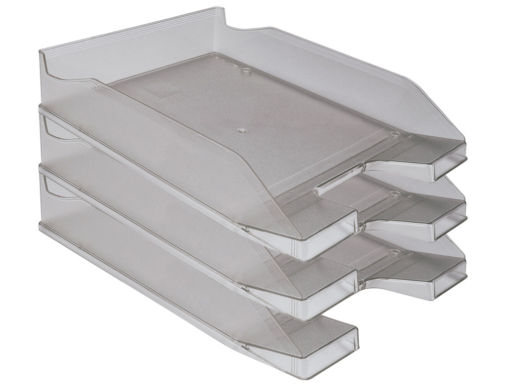 BANDEJA SOBREMESA PLASTICO Q-CONNECT GRIS OSCURO TRANSPARENTE 240X70X340 MM