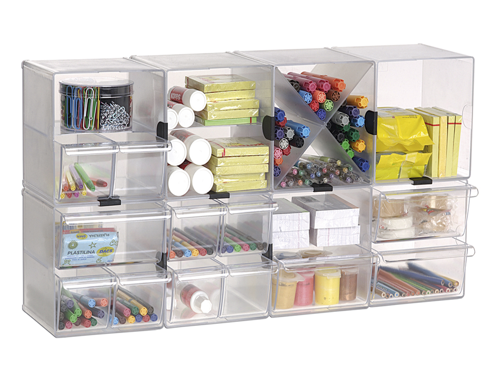 ARCHICUBO ARCHIVO 2000 ASPA ORGANIZADOR MODULAR PLASTICO 150X150X155 MM INCLUYE 2 CLIPS DE SUJECION