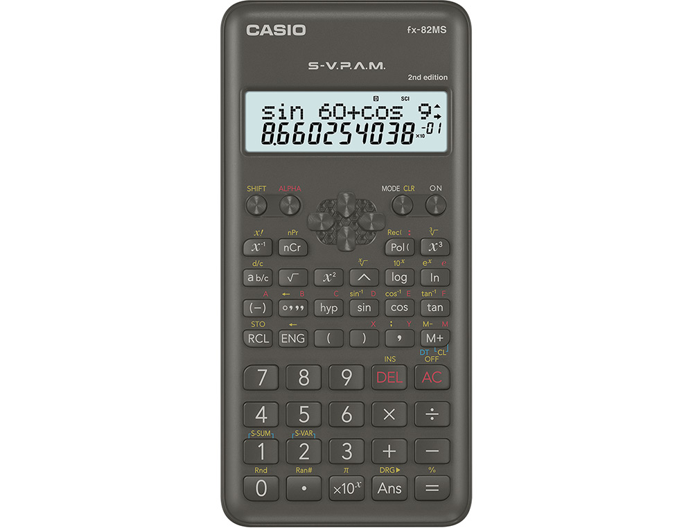 CALCULADORA CASIO FX-82MSII CIENTIFICA 240 FUNCIONES PANTALLA DE DOS LINEAS