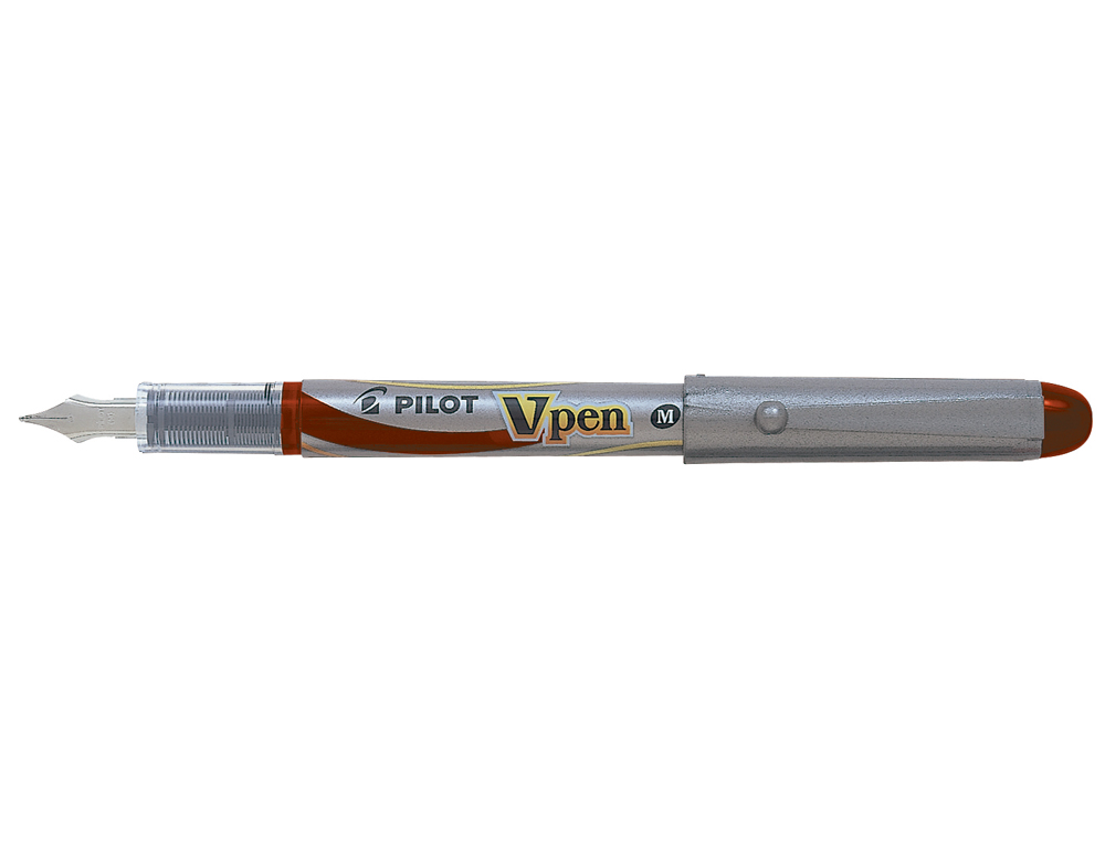 PLUMA PILOT V PEN SILVER DESECHABLE ROJO SVP-4WR