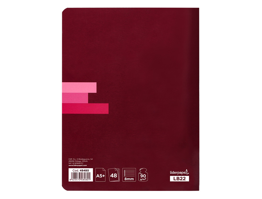 LIBRETA LIDERPAPEL SCRIPTUS A5 PLUS 48 HOJ. 90G/M2 HORIZONTALCON MARGEN