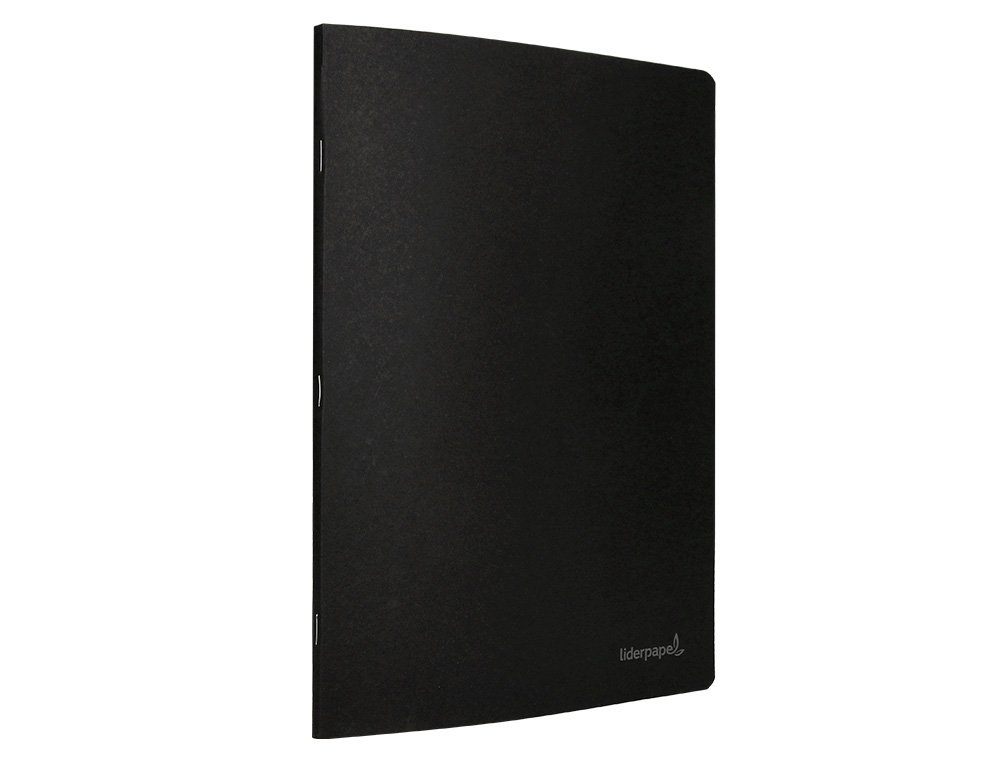 LIBRETA LIDERPAPEL TAPA NEGRA A4 80 HOJAS 60G/M2 LISO CON DOBLE MARGEN