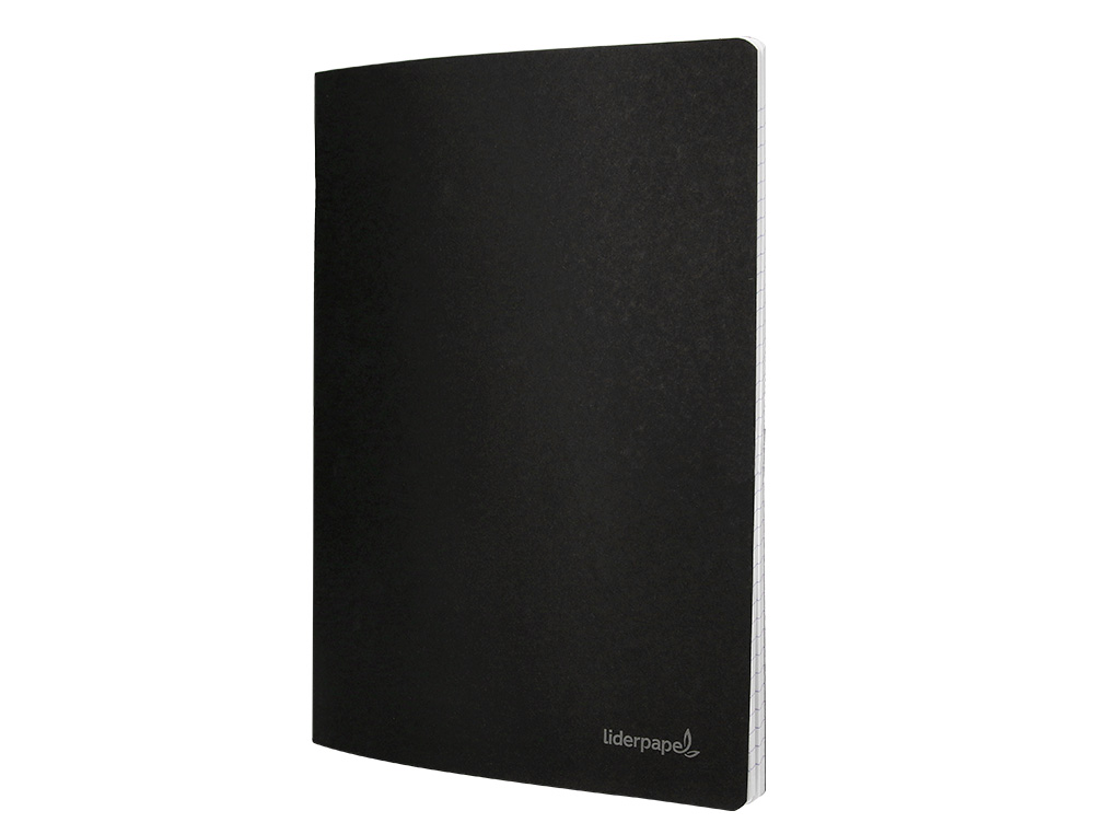 LIBRETA LIDERPAPEL TAPA NEGRA A5 80 HOJAS 60G/M2 CUADRO 5MM CON DOBLE MARGEN