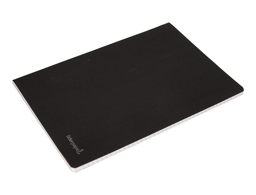 LIBRETA LIDERPAPEL TAPA NEGRA A5 80 HOJAS 60G/M2 CUADRO 5MM CON DOBLE MARGEN