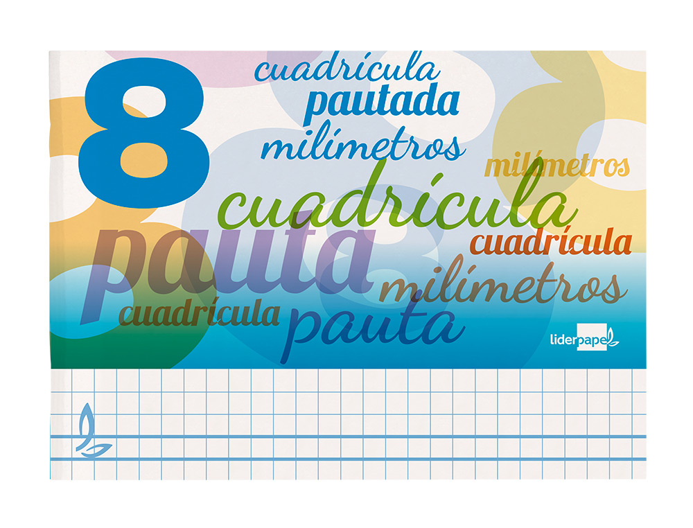 LIBRETA LIDERPAPEL PAUTAGUIA TAPA CARTONCILLO 32 HOJAS DIN A5 CUADRICULADO PAUTADO 8MM APAISADA 70 GR