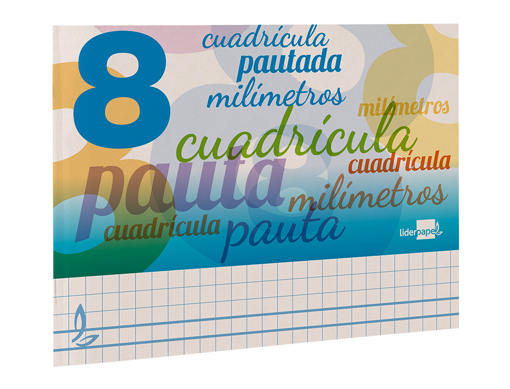 LIBRETA LIDERPAPEL PAUTAGUIA TAPA CARTONCILLO 32 HOJAS DIN A5 CUADRICULADO PAUTADO 8MM APAISADA 70 GR