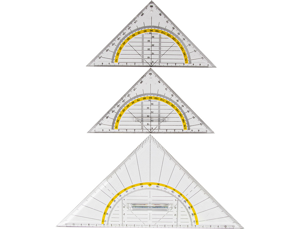 ESCUADRA LIDERPAPEL GEOMETRIA 16 CM PLASTICO CRISTAL