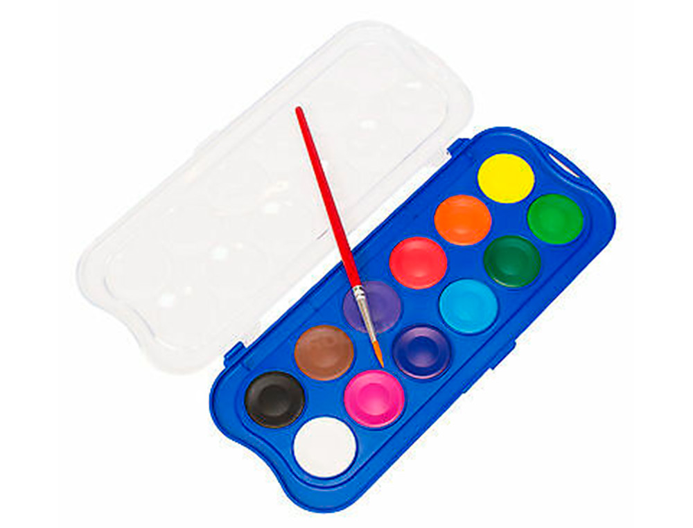 ACUARELA GIOTTO 12 COLORES CON PINCEL ESTUCHE DE PLASTICO