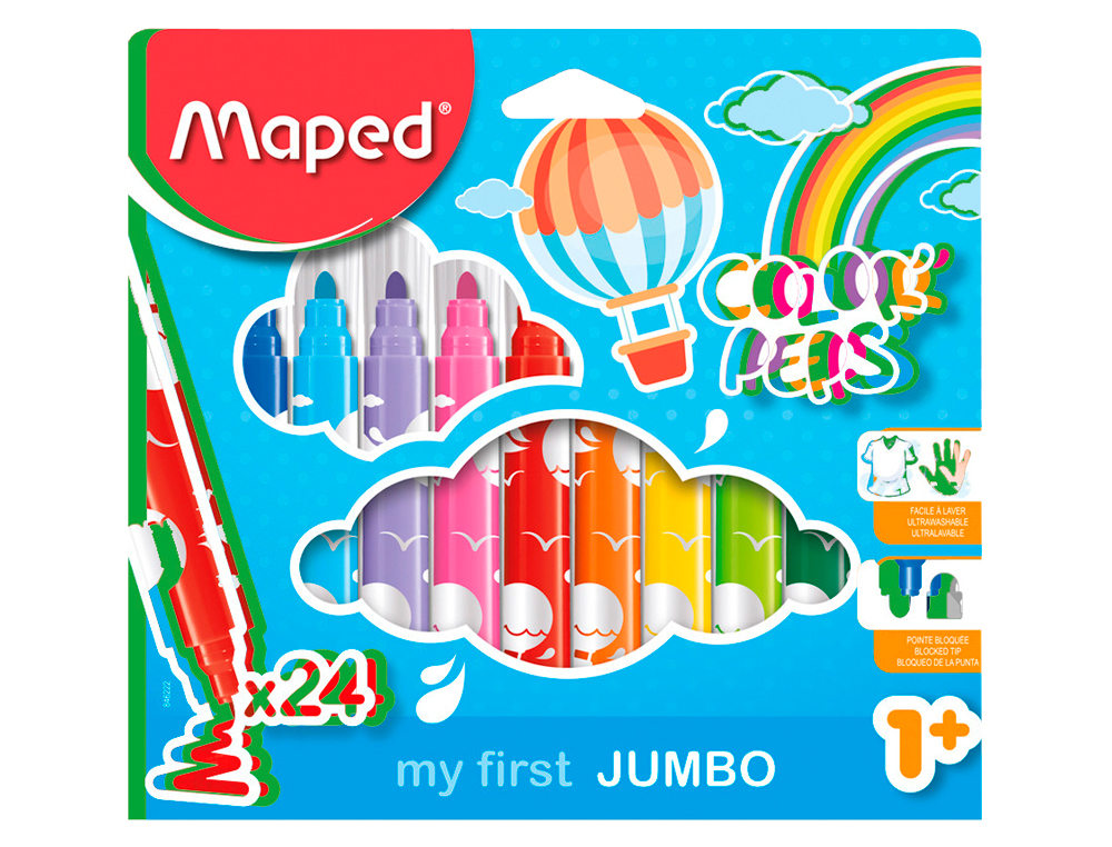 ROTULADOR MAPED COLOR PEPS EARLY AGE JUMBO CAJA DE 24 COLORES