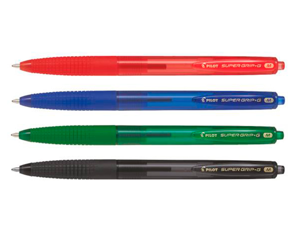 BOLIGRAFO PILOT SUPER GRIP G ROJO RETRACTIL SUJECION DE CAUCHO TINTA BASE DE ACEITE