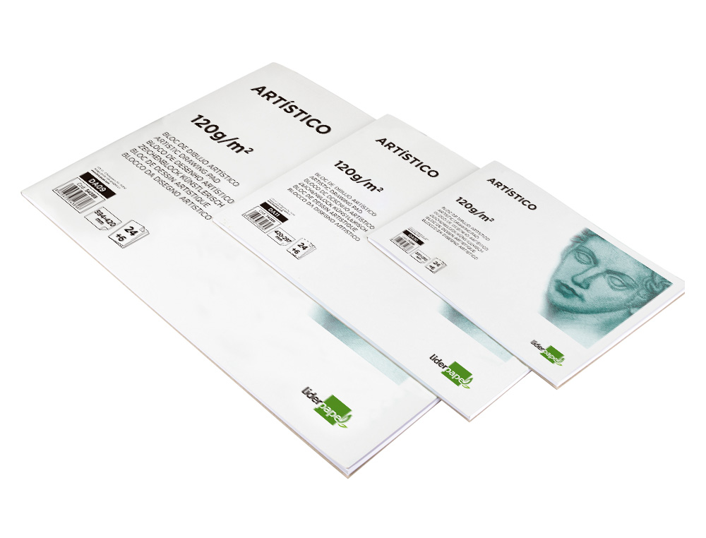 BLOC DIBUJO LIDERPAPEL ARTISTICO ENCOLADO 297X420 MM 30 HOJAS 120G/M2 SIN RECUADRO