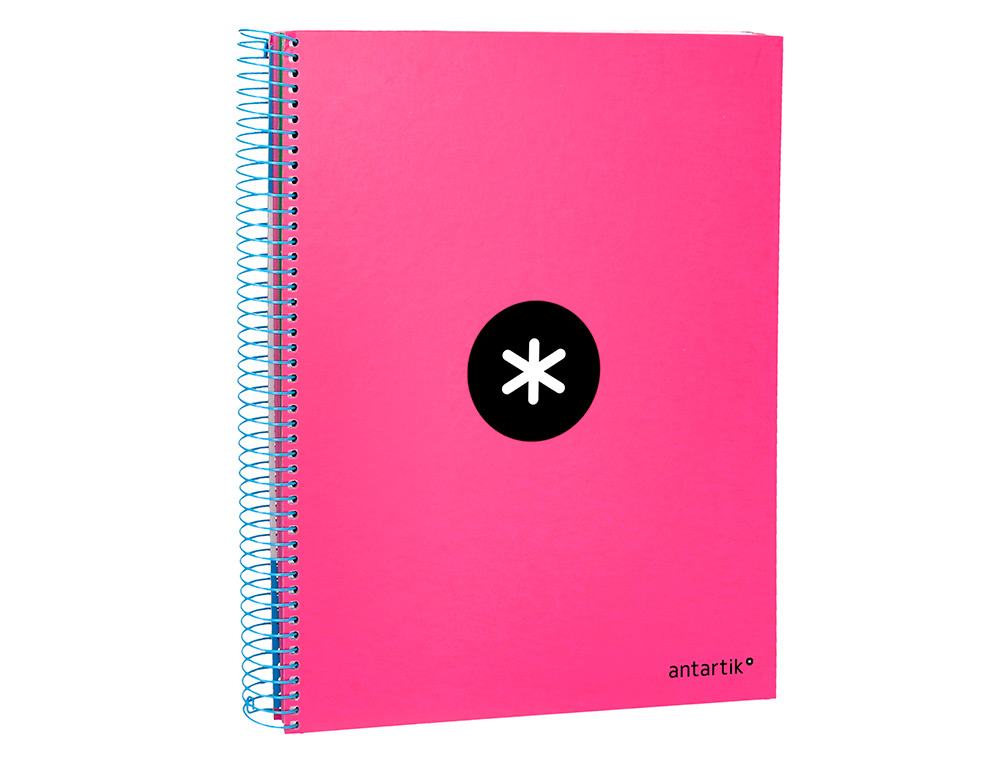 CUADERNO ESPIRAL A4 MICRO ANTARTIK TAPA FORRADA120H 100 GR CUADRO 5MM 5 BANDAS 4 TALADROS COLOR ROSA