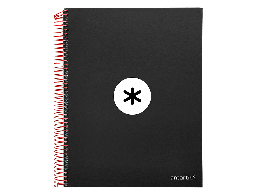 CUADERNO ESPIRAL A4 MICRO ANTARTIK TAPA FORRADA120H 100 GR CUADRO 5MM 5 BANDAS 4 TALADROS COLOR NEGRO