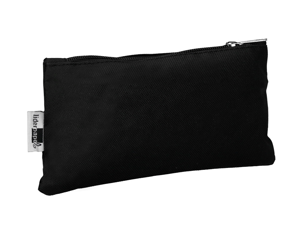 BOLSO ESCOLAR PORTATODO LIDERPAPEL ESTRECHO NEGRO 200X60 MM