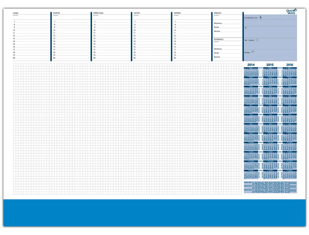 PLANNING SOBREMESA SEMANAL QUO VADIS ESCRIBANIA ESP SU8200 42X59,5 CM